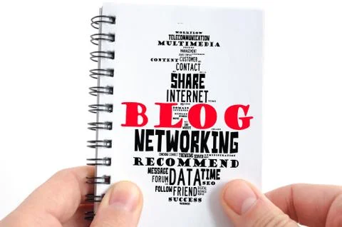 Blog word cloud collage Stock Photos