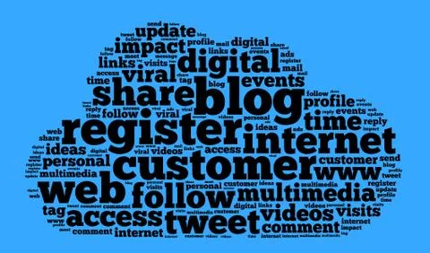 Blog word cloud concept Stock Illustration