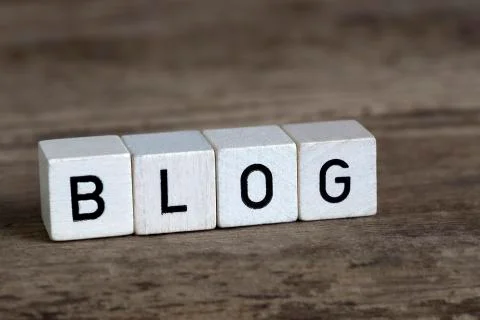 Blog, written in cubes Stock Photos