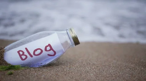Blog written on a message washed ashore Stock Footage 68374887