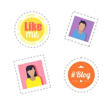 Blogger Day Thought Bubbles and Profile Vector 스톡 일러스트