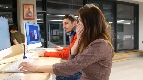 Blogger, freelancer, programist , developer, office work Stock Footage 100435120