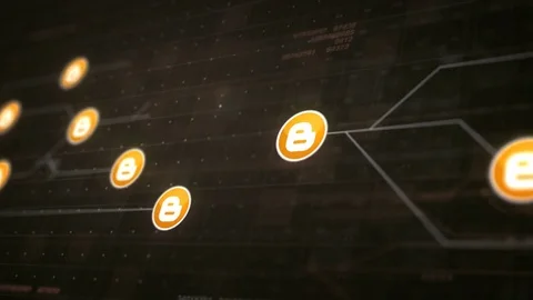 Blogger Icon Line Connection of Circuit Board Loop Animation 4K. Editorial .. Stock Footage 70595907