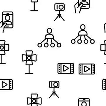 Blogger Seamless Pattern Vector Stock Illustration