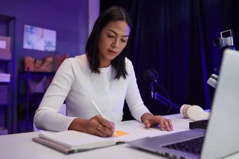 Blogger Writing down Script Stock Photos