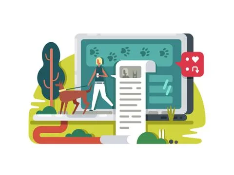 Blogging about life in internet Stock Illustration