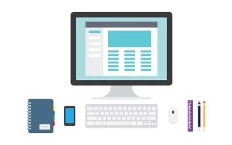 Blogging concept in flat design style Stock Illustration