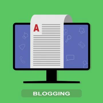 Blogging, editable online document, online education or distance learning Stock Illustration
