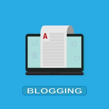 Blogging, editable online document, online education or distance learning Stockillustratie