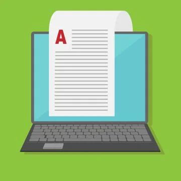 Blogging, editable online document, online education or distance learning Stock Illustration