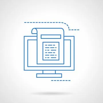 Blogging flat blue line vector icon 스톡 일러스트