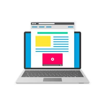Blogging flat design concept. Vector illustration Stock Illustration