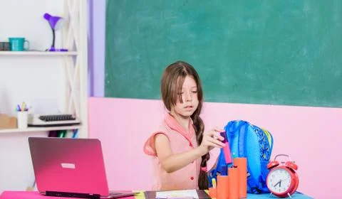 Blogging hobby. Study programming web design. Programming courses. Girl laptop Stock Photos