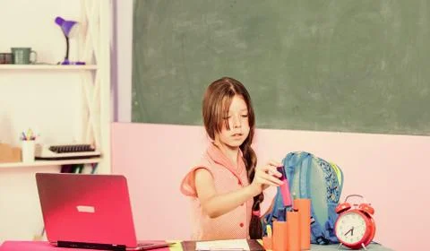 Blogging hobby. Study programming web design. Programming courses. Girl laptop Stock Photos