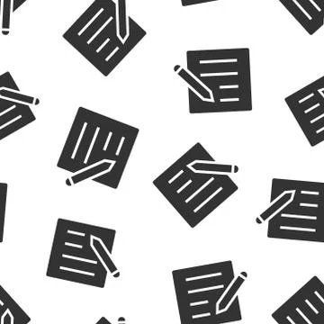 Blogging icon in flat style. Document with pen vector illustration on white i イラスト素材