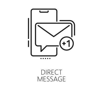 Blogging line icon of direct message, social media Stock Illustration