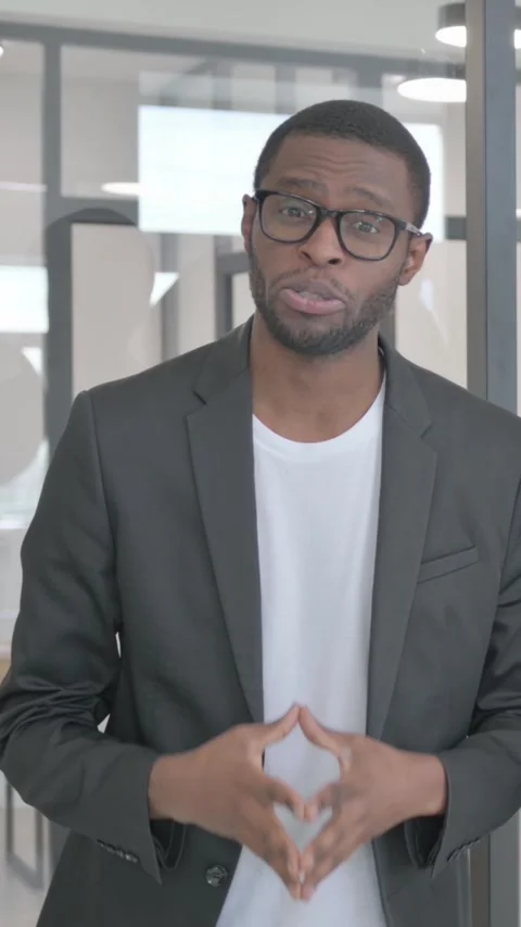 Blogging Teammates Doing Video Chat in Camera, vertical video Video stock 324693473