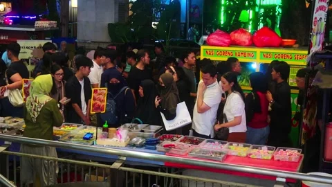 Blok M Square Mall Jakarta during weekend night Stock Footage 327842699
