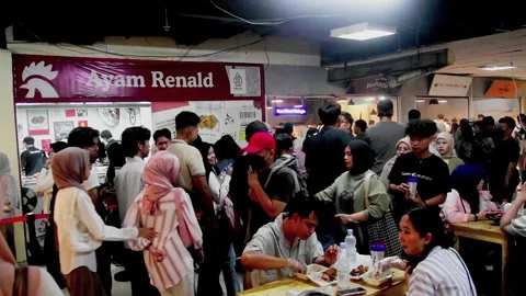 Blok M Square Mall Jakarta during weekend night Stock Footage 327842703