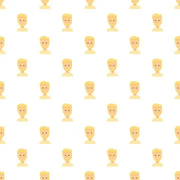 Blond bearded man face repeating pattern background Stock Illustration