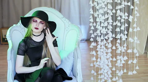 Blond in Black Stock Footage 58132741