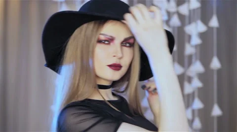 Blond in Black Stock Footage 65452806