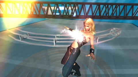 Blond Bombshell, Undulating in Video Dance Studio 库存影片 32678107