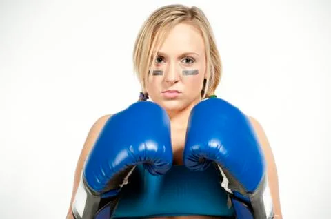 Blond Boxing Female Stock Photos