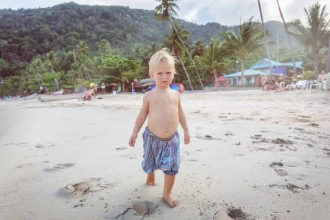 Blond cute boy Stock Photos
