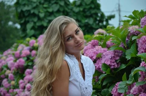 Blond girl posing Stock Photos