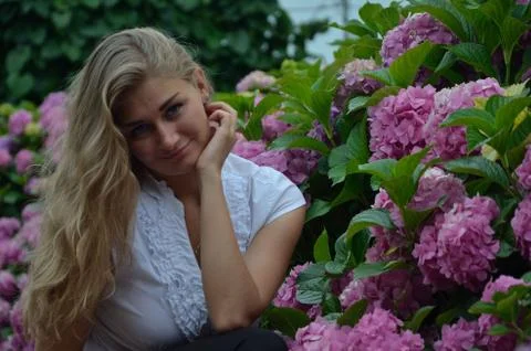 Blond girl posing Stock Photos