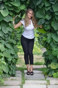 Blond girl posing Stock Photos