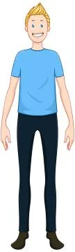 Blond Happy Guy Standing Front Stock Illustration