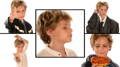 Blond kid collage Video stock 32680921