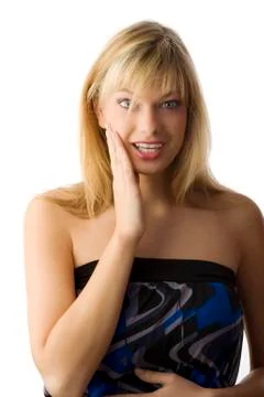 Blond looking with surprise Stock Photos