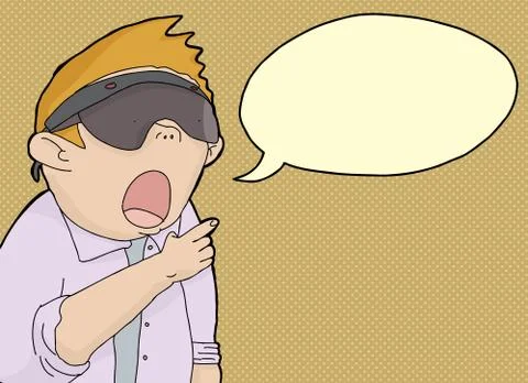 Blond Man in Virtual Reality Stock Illustration