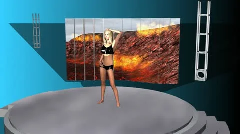 Blond Model Posing (Animated, 3 of 4) Stock Footage 11429599