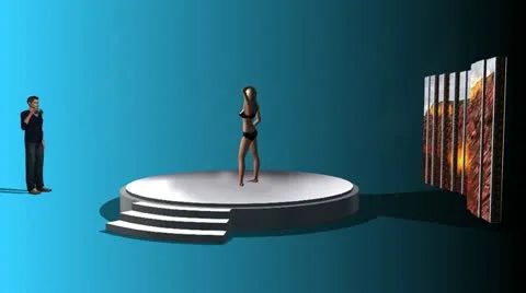 Blond Model Posing (Animated, 4 of 4) Video stock 11429584