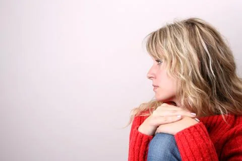 Blond Model in Red Stock Photos