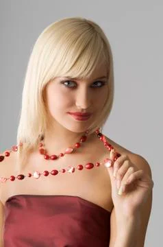Blond with necklace Stock Photos