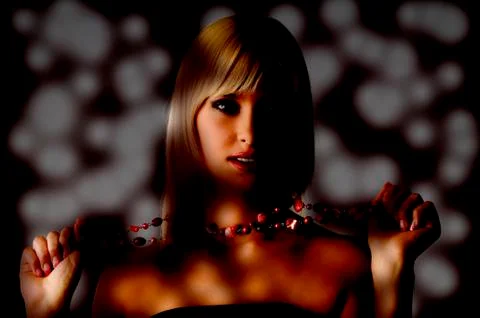 Blond with necklace Stock Photos