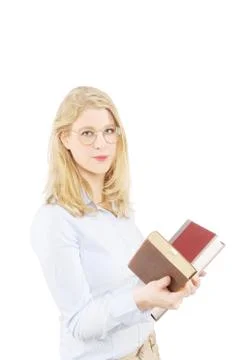 Blond teacher Foto stock