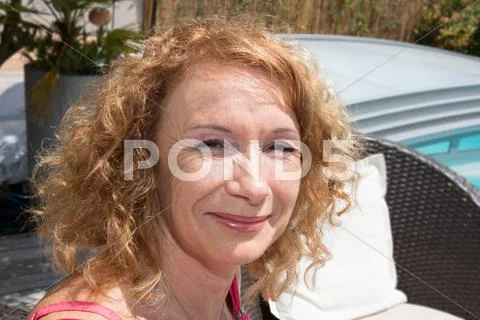 Blond woman senior Stock Photos