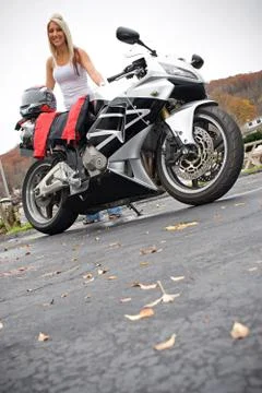 Blonde Biker Chick Stock Photos