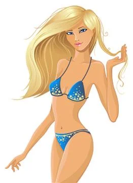 Blonde in bikini. Stock Illustration