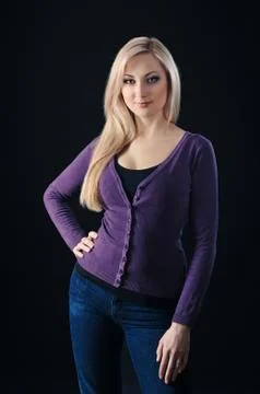 Blonde on black Foto stock