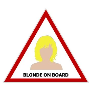 Blonde on board sign Stock Illustration