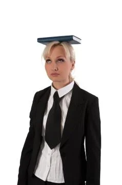 The blonde with the book. Stock Photos