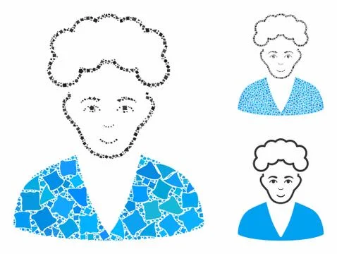 Blonde boy Composition Icon of Humpy Pieces Stock Illustration