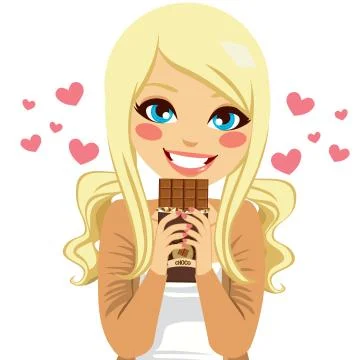 Blonde Chocolate Lover Stock Illustration